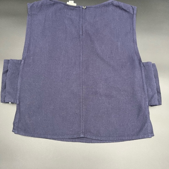 A new day‎ linen blend tank with 3 button side closure. Sz XS Navy. - Picture 5 of 7